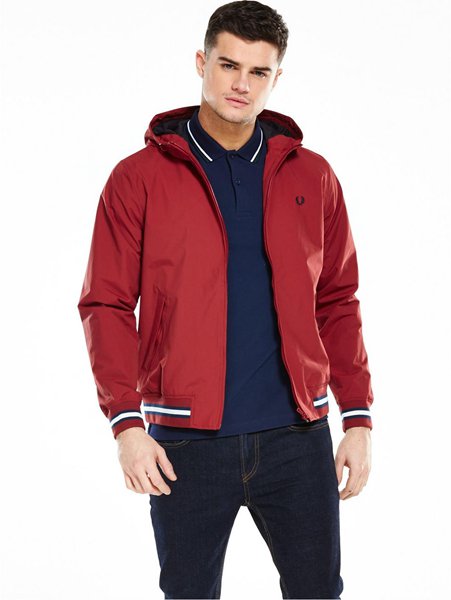 Discounts Fred Perry Red Tipped Hooded Brentham Jacket For Men Outlet