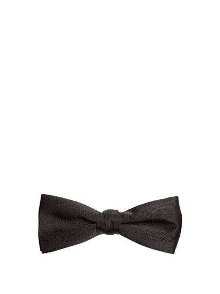 Discounts Saint Laurent Black Silk-Satin Bow Tie For Men