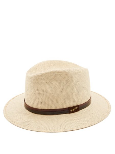 Latest Borsalino Light Beige Medium-Brim Panama Hat For Men Online Sale