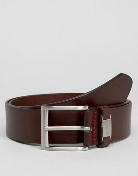 Latest Hugo By Hugo Boss Brown Leather Connio Belt For Men Online Sale