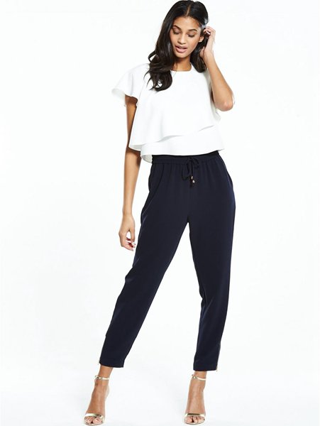 Latest Ted Baker Blue Two Layer Jogger Jumpsuit For Women Online Sale