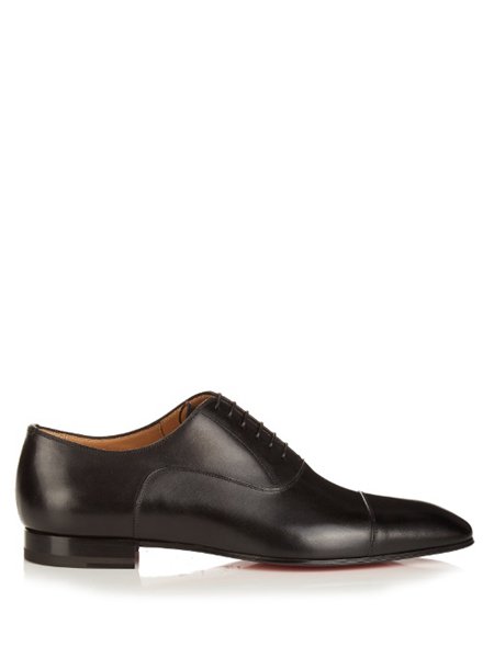 New Trendy Christian Louboutin Greggo Leather Black Lace Up Shoes For Men Outlet