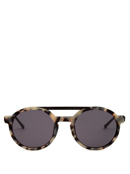 Stylish Thierry Lasry Matte White Black Tortoiseshell X Dr Woo Round-Frame Sunglasses For Men Sale