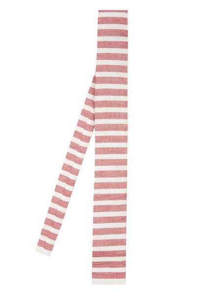 The Hottest Styles Gucci Red White Striped Linen And Silk-Blend Tie For Men