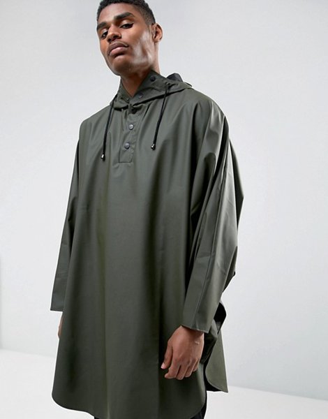 The Hottest Styles Rains Green Poncho Hooded Jacket Waterproof For Men Online