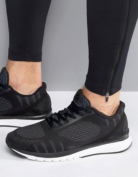 The Hottest Styles Reebok Black Running Print Smooth Trainers For Men On Sale