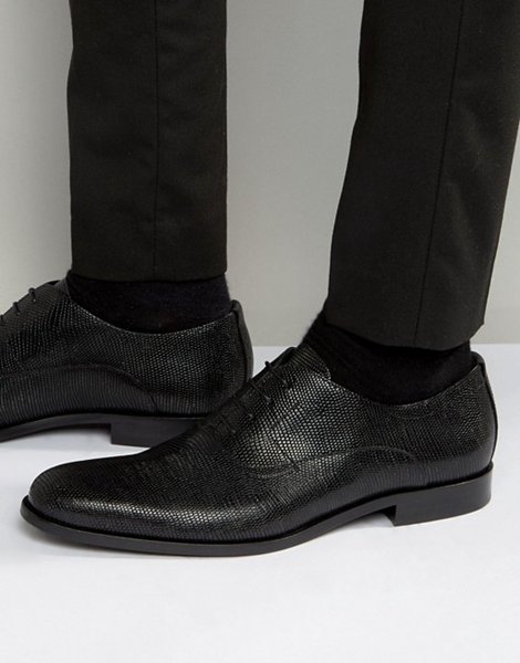 The Most Popular Hugo By Hugo Boss Black Sigma Textured Oxford Shoes For Men
